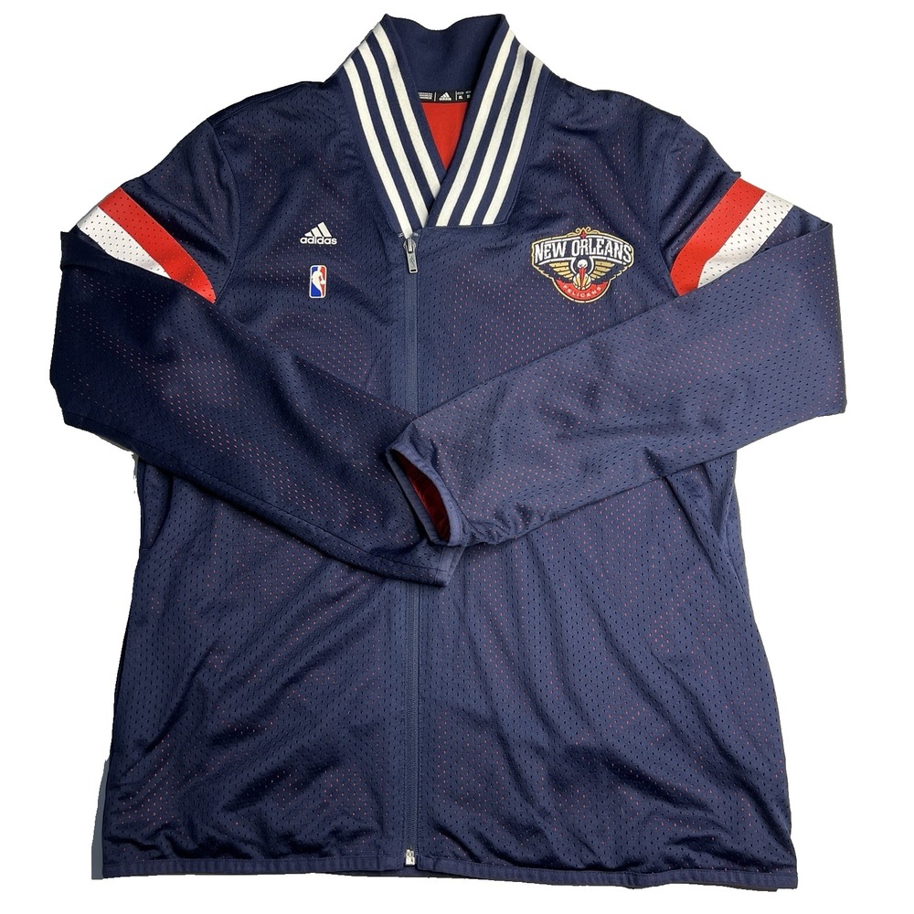 Adidas New Orleans Pelicans Women Jacket XL Red White Blue NBA